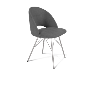 Обеденный стул SHT-ST34 / SHT-S37 (платиново-серый/хром лак) в Перми