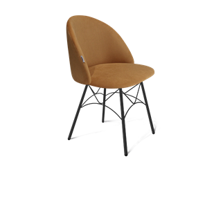 Обеденный стул SHT-ST35 / SHT-S107 (горчичный/черный муар) в Перми