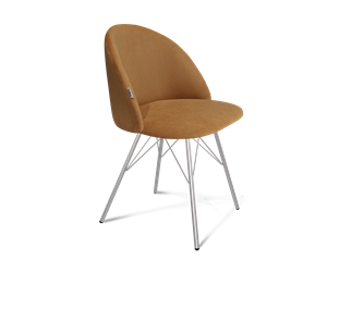 Обеденный стул SHT-ST35 / SHT-S37 (горчичный/хром лак) в Перми