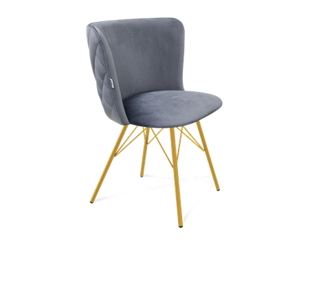 Обеденный стул SHT-ST36-3 / SHT-S37 (нейтральный серый/золото) в Перми - изображение