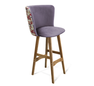 Барный стул SHT-ST36-4 / SHT-S65 (сумеречная орхидея/дуб брашированный коричневый) в Перми