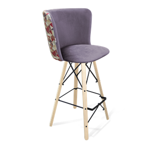 Барный стул SHT-ST36-4 / SHT-S80 (сумеречная орхидея/прозрачный лак/черный) в Перми