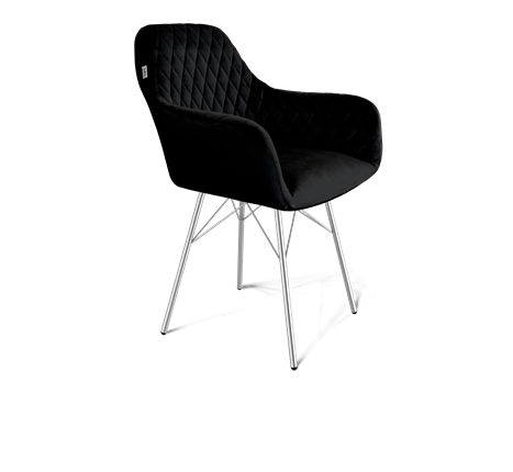 Обеденный стул SHT-ST38 / SHT-S64 (ночное затмение/хром лак) в Перми - изображение