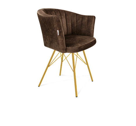 Обеденный стул SHT-ST42-1 / SHT-S37 (кофейный трюфель/золото) в Перми - изображение