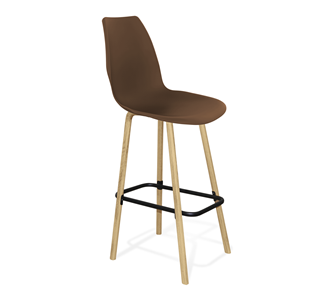 Барный стул SHT-ST29/S94 (коричневый ral 8014/прозрачный лак/черный муар) в Перми
