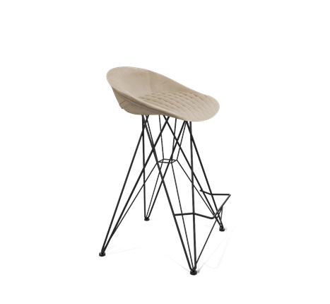 Полубарный стул SHT-ST19-SF1 / SHT-S66-1 (ванильный крем/черный муар) в Перми - изображение