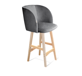 Полубарный стул SHT-ST33 / SHT-S65-1 (угольно-серый/прозрачный лак) в Перми