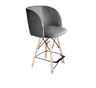 Полубарный стул SHT-ST33 / SHT-S80-1 (угольно-серый/прозрачный лак/черный) в Перми