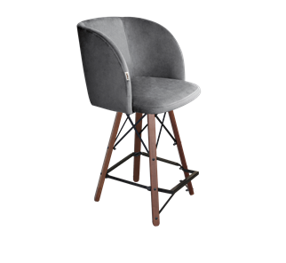 Полубарный стул SHT-ST33 / SHT-S80-1 (угольно-серый/темный орех/черный) в Перми
