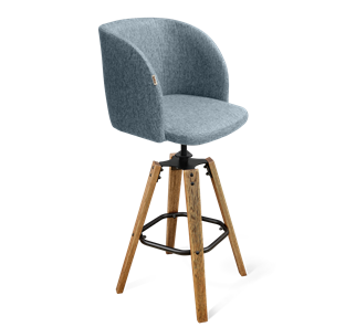Полубарный стул SHT-ST33 / SHT-S93 (синий лед/браш.коричневый/черный муар) в Перми