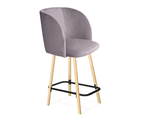 Полубарный стул SHT-ST33 / SHT-S94-1 (сиреневая орхидея/прозрачный лак/черный муар) в Перми - изображение