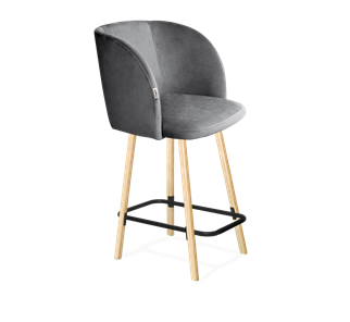 Полубарный стул SHT-ST33 / SHT-S94-1 (угольно-серый/прозрачный лак/черный муар) в Перми