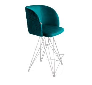 Полубарный стул SHT-ST33-1 / SHT-S66-1 (альпийский бирюзовый/хром лак) в Перми