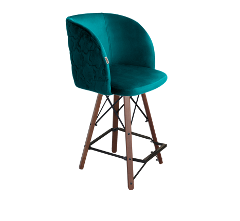 Полубарный стул SHT-ST33-1 / SHT-S80-1 (альпийский бирюзовый/темный орех/черный) в Перми - изображение