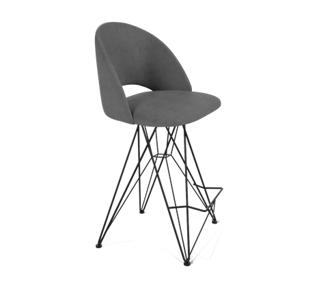 Полубарный стул SHT-ST34 / SHT-S66-1 (платиново-серый/черный муар) в Перми - изображение
