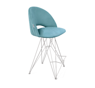 Полубарный стул SHT-ST34-1 / SHT-S66-1 (голубая пастель/хром лак) в Перми