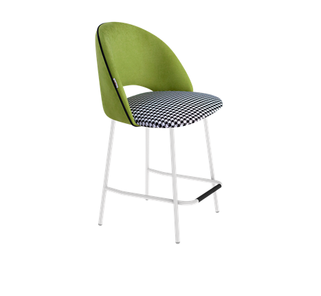 Полубарный стул SHT-ST34-3 / SHT-S29P-1 (оливковый/гусиная лапка/белый муар) в Перми - изображение