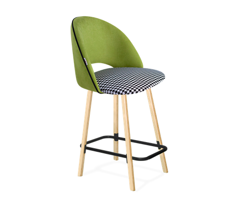 Полубарный стул SHT-ST34-3 / SHT-S94-1 (оливковый/гусиная лапка/прозрачный лак/черный муар) в Перми - изображение