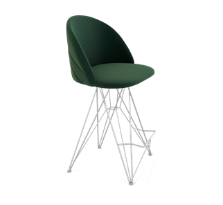 Полубарный стул SHT-ST35-2 / SHT-S66-1 (лиственно-зеленый/хром лак) в Перми