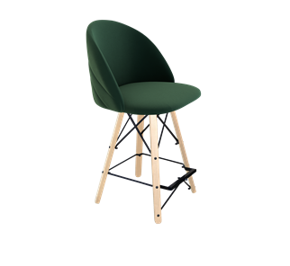 Полубарный стул SHT-ST35-2 / SHT-S80-1 (лиственно-зеленый/прозрачный лак/черный) в Перми