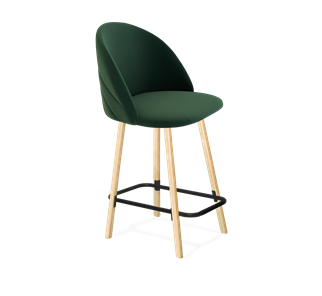 Полубарный стул SHT-ST35-2 / SHT-S94-1 (лиственно-зеленый/прозрачный лак/черный муар) в Перми - предосмотр