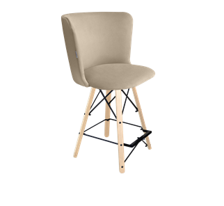 Полубарный стул SHT-ST36 / SHT-S80-1 (ванильный крем/прозрачный лак/черный) в Перми