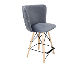 Полубарный стул SHT-ST36-3 / SHT-S80-1 (нейтральный серый/прозрачный лак/черный) в Перми
