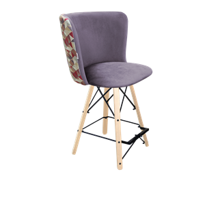 Полубарный стул SHT-ST36-4 / SHT-S80-1 (сумеречная орхидея/прозрачный лак/черный) в Перми