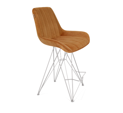 Полубарный стул SHT-ST37 / SHT-S66-1 (горчичный/хром лак) в Перми - изображение