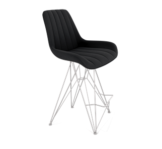 Полубарный стул SHT-ST37 / SHT-S66-1 (ночное затмение/хром лак) в Перми - предосмотр