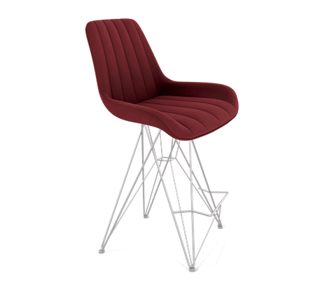 Полубарный стул SHT-ST37 / SHT-S66-1 (рубиновое вино/хром лак) в Перми - изображение
