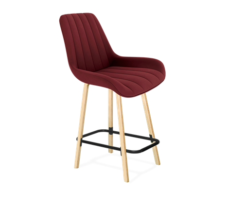 Полубарный стул SHT-ST37 / SHT-S94-1 (рубиновое вино/прозрачный лак/черный муар) в Перми - изображение