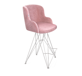 Полубарный стул SHT-ST39 / SHT-S66-1 (пыльная роза/хром лак) в Перми