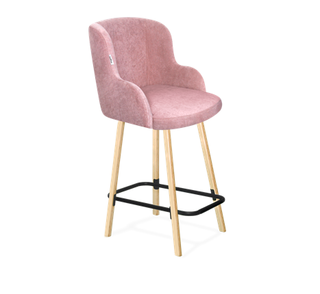 Полубарный стул SHT-ST39 / SHT-S94-1 (пыльная роза/прозрачный лак/черный муар) в Перми - изображение