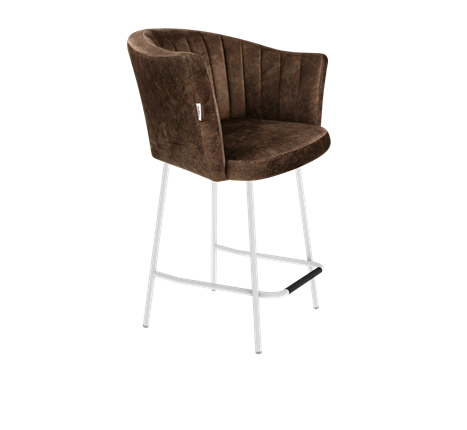 Полубарный стул SHT-ST42-1 / SHT-S29P-1 (кофейный трюфель/белый муар) в Перми - изображение
