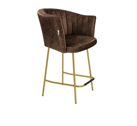Полубарный стул SHT-ST42-1 / SHT-S29P-1 (кофейный трюфель/золото) в Перми - изображение