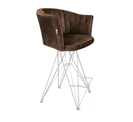 Полубарный стул SHT-ST42-1 / SHT-S66-1 (кофейный трюфель/хром лак) в Перми - изображение