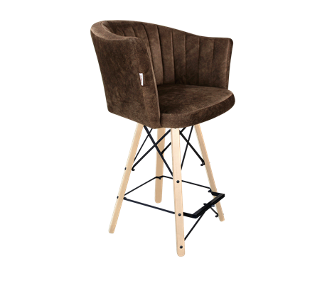 Полубарный стул SHT-ST42-1 / SHT-S80-1 (кофейный трюфель/прозрачный лак/черный) в Перми - изображение