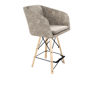 Полубарный стул SHT-ST43-1 / SHT-S80-1 (карамельный латте/прозрачный лак/черный) в Перми