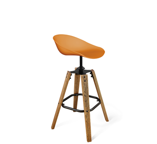 Барный стул SHT-ST19/S93 (оранжевый/брашированный коричневый/черный муар) в Перми