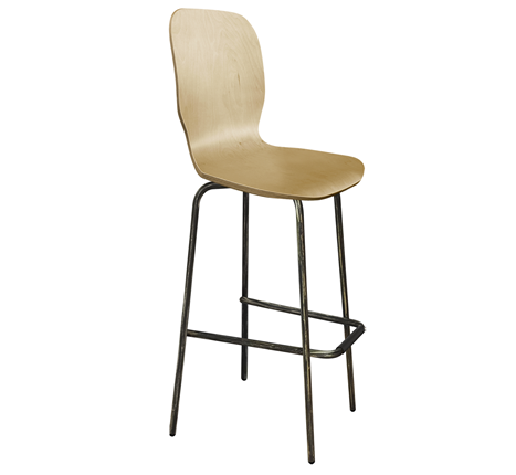 Барный стул SHT-ST15-1/S29 (прозрачный лак/черный муар/золотая патина) в Перми - изображение