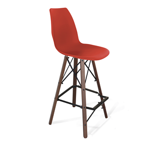 Барный стул SHT-ST29/S80 (красный ral 3020/темный орех/черный) в Перми