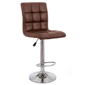 Барный стул Крюгер с мягкой спинкой  WX-2516 экокожа коричневый в Перми
