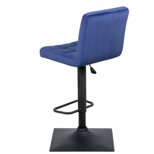 Барный стул Курт с мягкой спинкой WX-2320 велюр синий в Перми - изображение 4