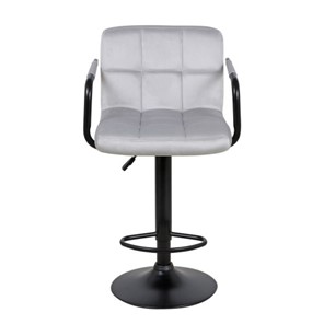 Барный стул ПАРКЕР АРМ WX-2319 велюр светло-серый в Перми