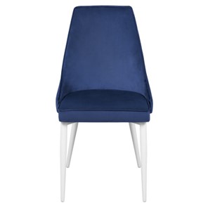 Мягкий дизайнерский стул Лорд СРП-071 Эмаль белая Веллюто темно-синий в Перми - предосмотр