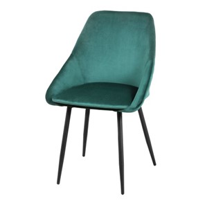 Мягкий дизайнерский стул Мартин СРП-063 эмаль черная Веллюто темно-зеленый в Перми
