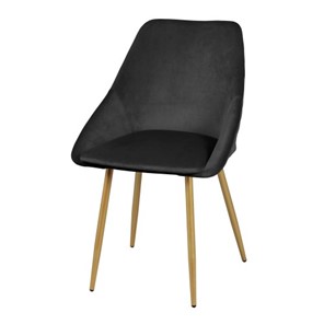Мягкий дизайнерский стул Мартин СРП-063 эмаль голд Веллюто черный в Перми
