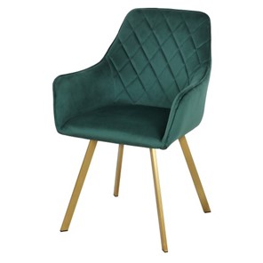 Мягкий стул-кресло Мадрид СРП-056 эмаль голд веллюто темно-зеленый в Перми