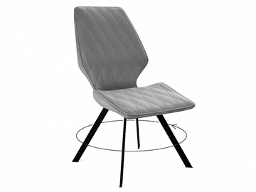 Обеденный стул 243 поворотный, микровелюр B22 grey, ножки черные в Перми